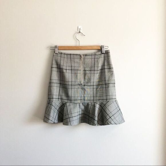 (3/$15) Parisian Check Drop Frill Hem Mini Skirt - Picture 4 of 7